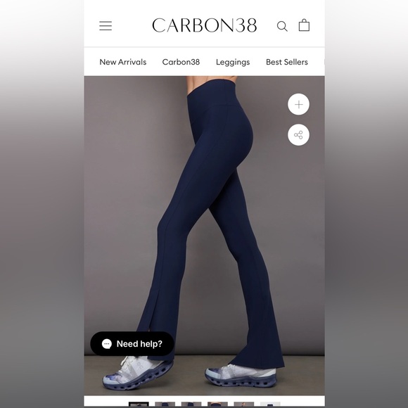 Carbon38 navy split bootcut leggings, NWT and never worn! - Picture 2 of 5